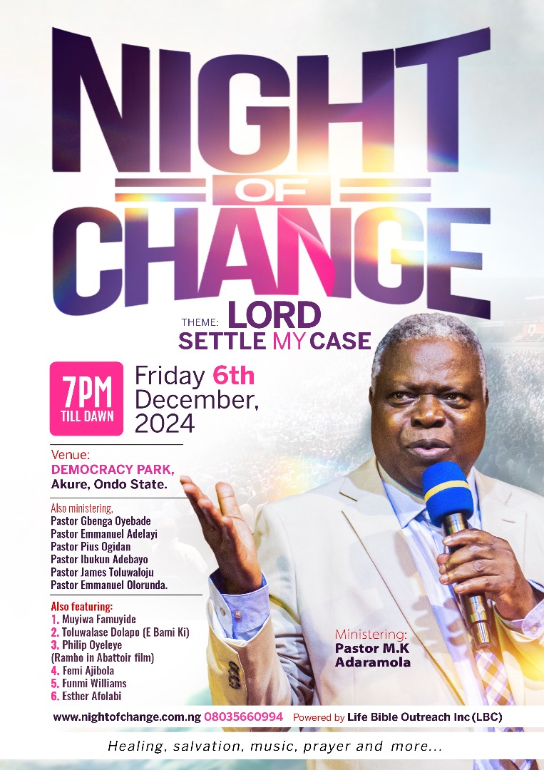 Life Bible Church organises Night of Change,promises to be power-packed