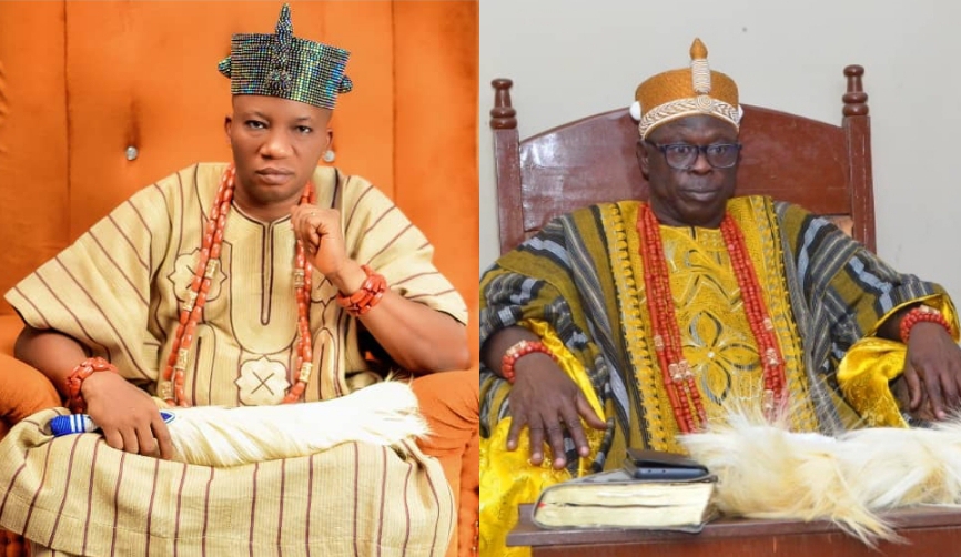 Oba Omotayo Adu Congratulates Oba Samuel Adegbehingbe on Coronation Anniversary