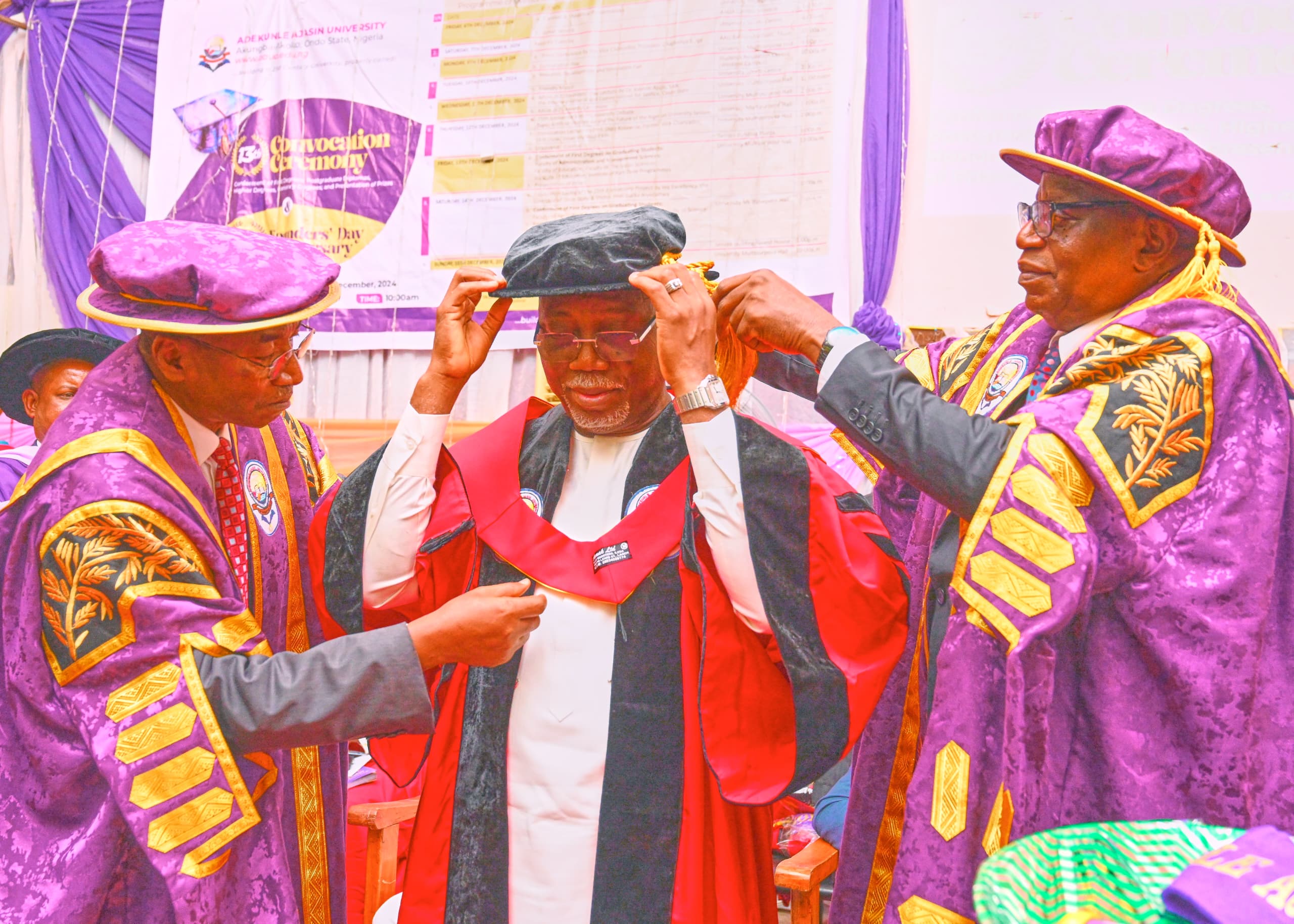 AAUA HONOURS GOV AIYEDATIWA WITH DOCTORATE DEGREE IN PUBLIC ADMINISTRATION